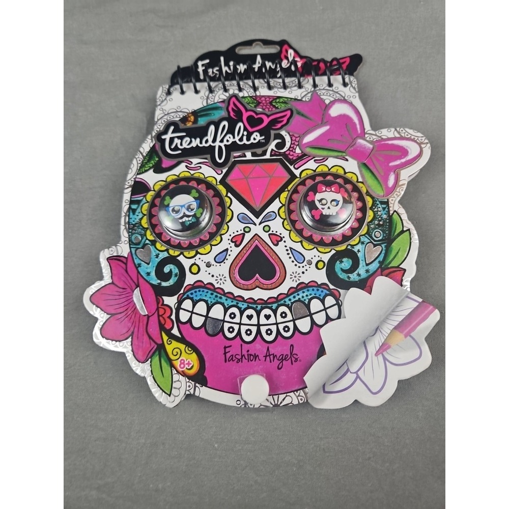 Rare🔥Fashion Angels Trendfolio Sugar Skull Sketch‎ Book And Stickers